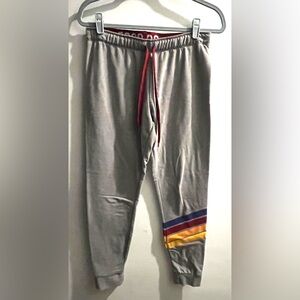 Rue 21 Gray Joggers Colorful Strip Skinny Joggers Size Medium